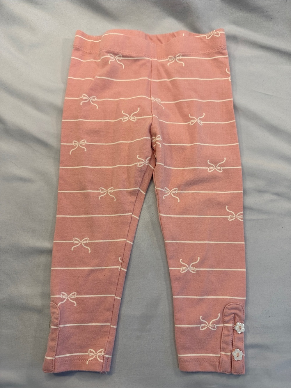 Cynthia Rowley Pink Striped Leggings with Bow Accents